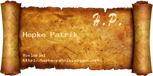 Hepke Patrik névjegykártya